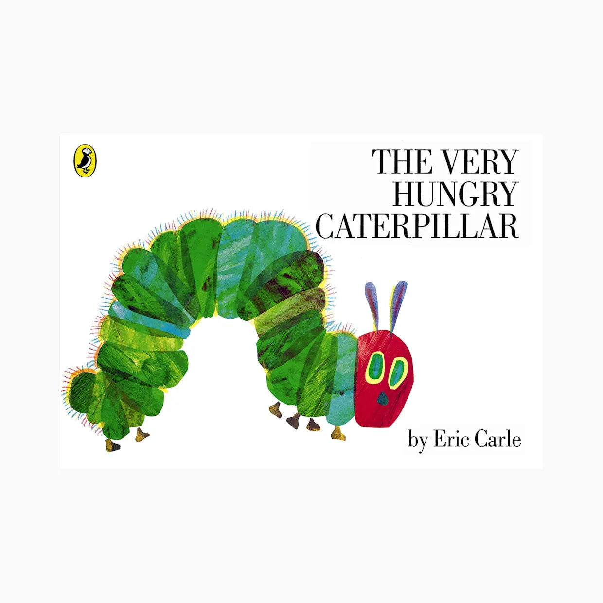 The Very Hungry Caterpillar board book with colorful caterpillar illustration and white background.